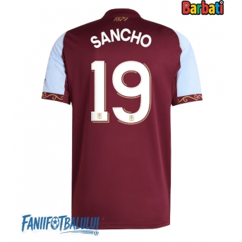 Aston Villa Jadon Sancho #19 Tricou Fotbal Replică 2025-26 Barbati Acasa